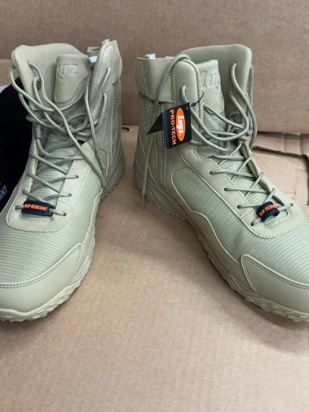 Lugz Tactic SR Wide Mens Slip Resistant Work Boot Desert Tan Size 11.5 Wide